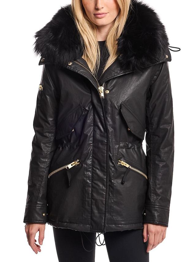 Womens Devon Faux-Fur-Trimmed Down Coat Product Image