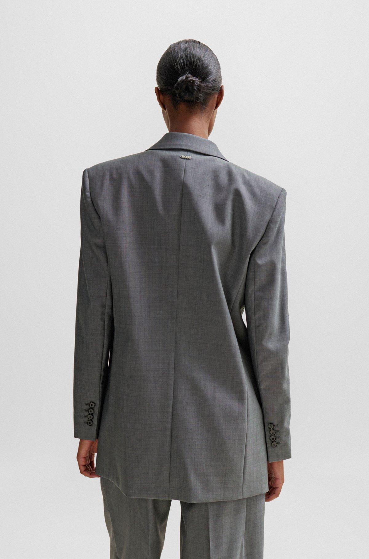 Relaxed-fit jacket in heavyweight sharkskin Italian wool Product Image