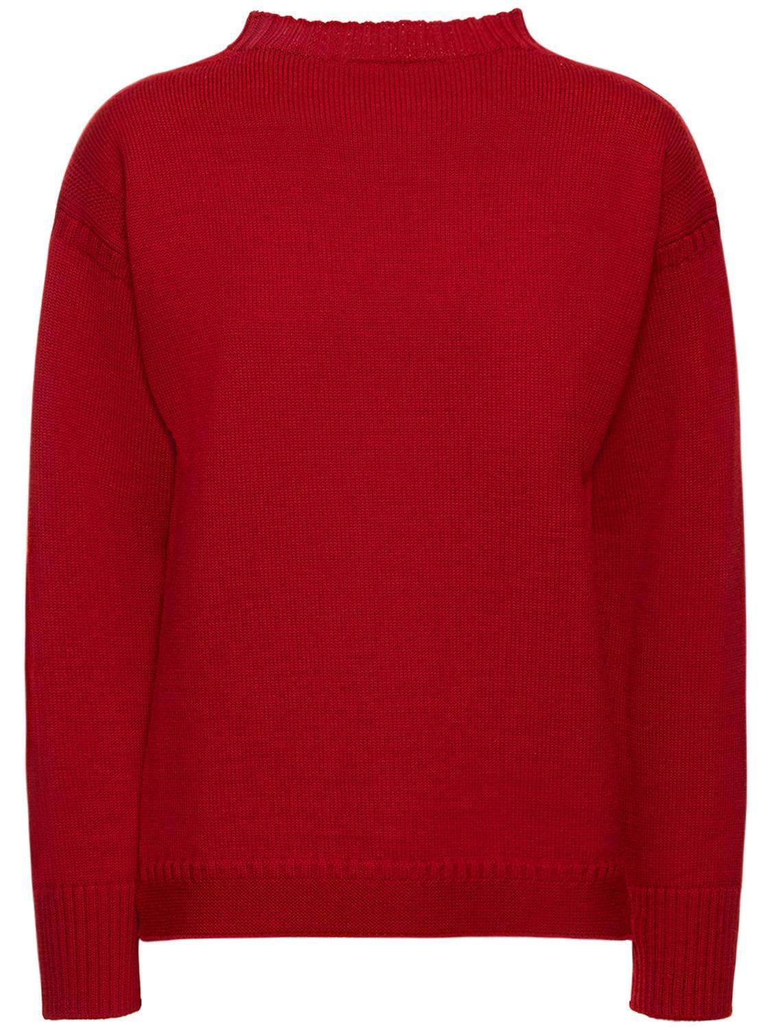 Wool Guernsey Knit Red Product Image