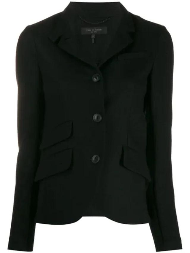 Slade Wool Stand-collar Blazer In Black Product Image