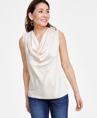 Women's Sleeveless Cowlneck Blouse, Created for Macy's Product Image