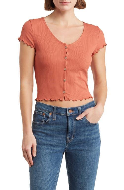 Madewell Rib Button Front V-Neck T-Shirt Product Image