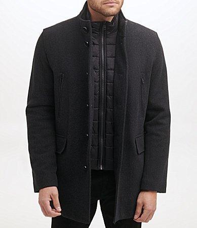 Cole Haan Set-In-Bib WoolTwill Coat Product Image