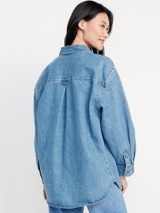 Boyfriend Button-Down Jean Tunic Product Image