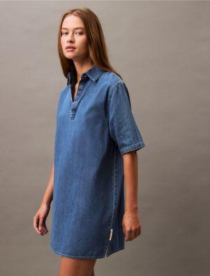 Chambray Mini Shirt Dress Product Image