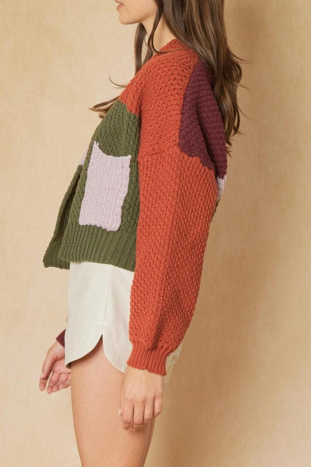 Cropped Colorblocked Cardigan Product Image