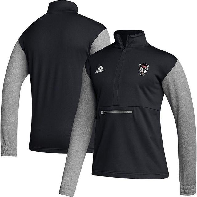 Mens adidas Black Nc State Wolfpack Sideline Aeroready Half-Zip Top Product Image