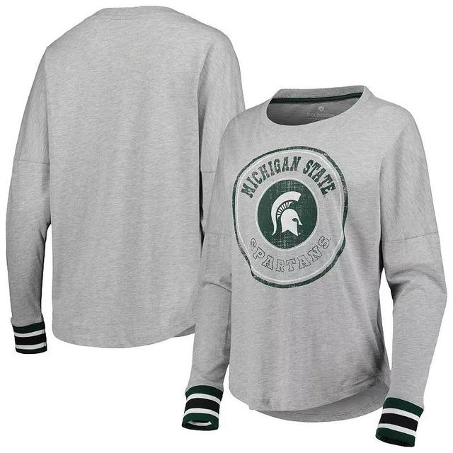 Womens Colosseum Heathered Gray Michigan State Spartans Andy Long Sleeve T-Shirt Product Image