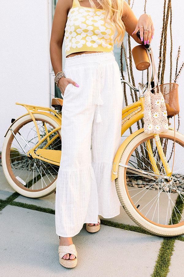 Palm Tree Perfect High Waist Pants In Ivory Product Image