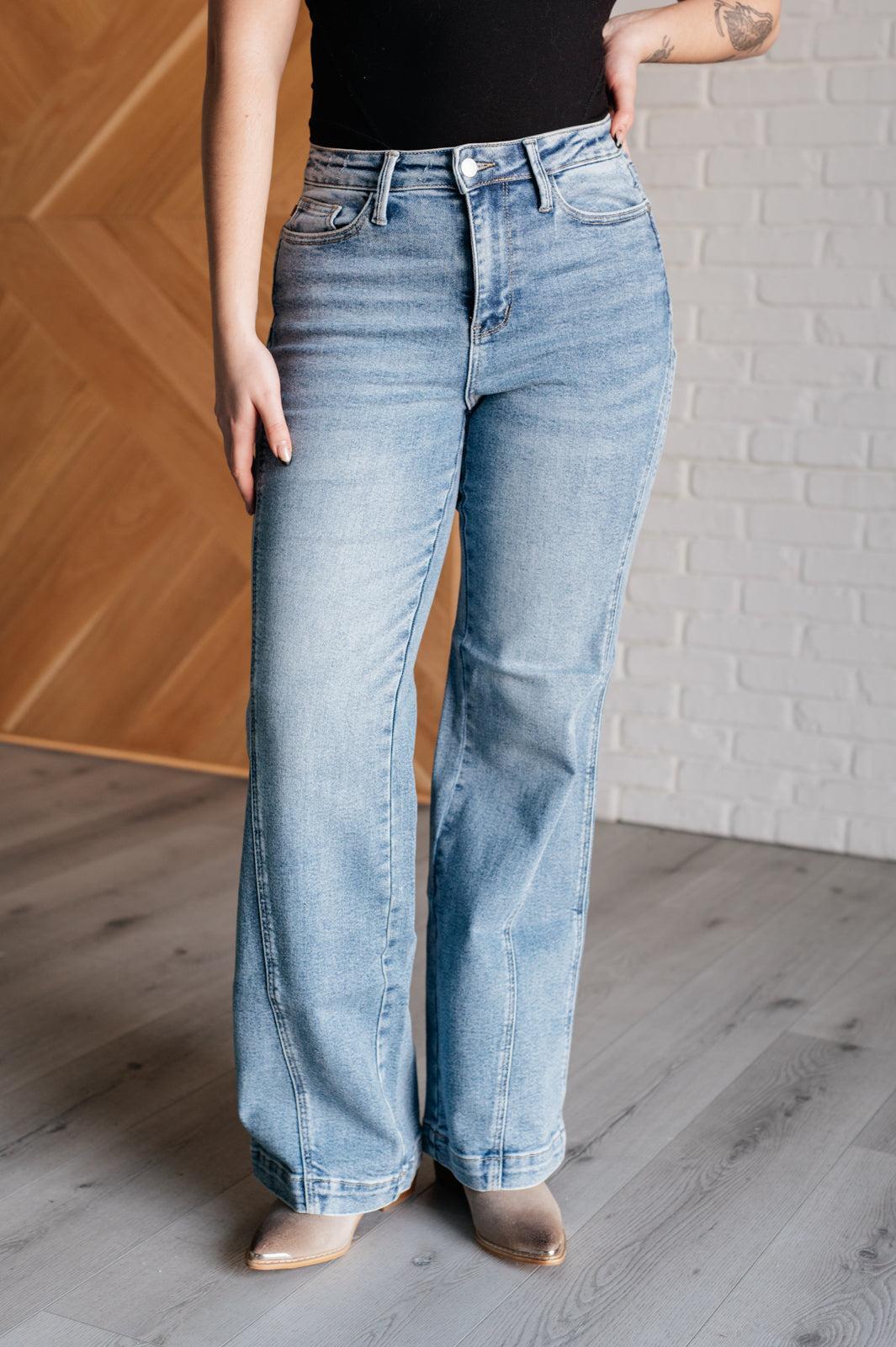 Judy Blue Side Seam Detail Wide Leg Jeans Female Product Image