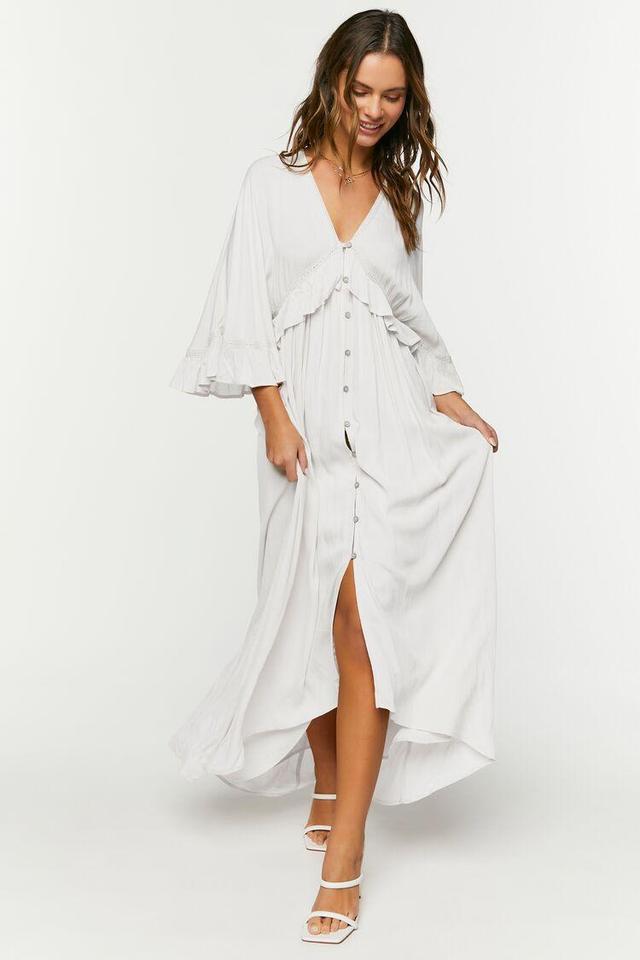 Butterfly-Sleeve Flounce Maxi Dress | Forever 21 Product Image