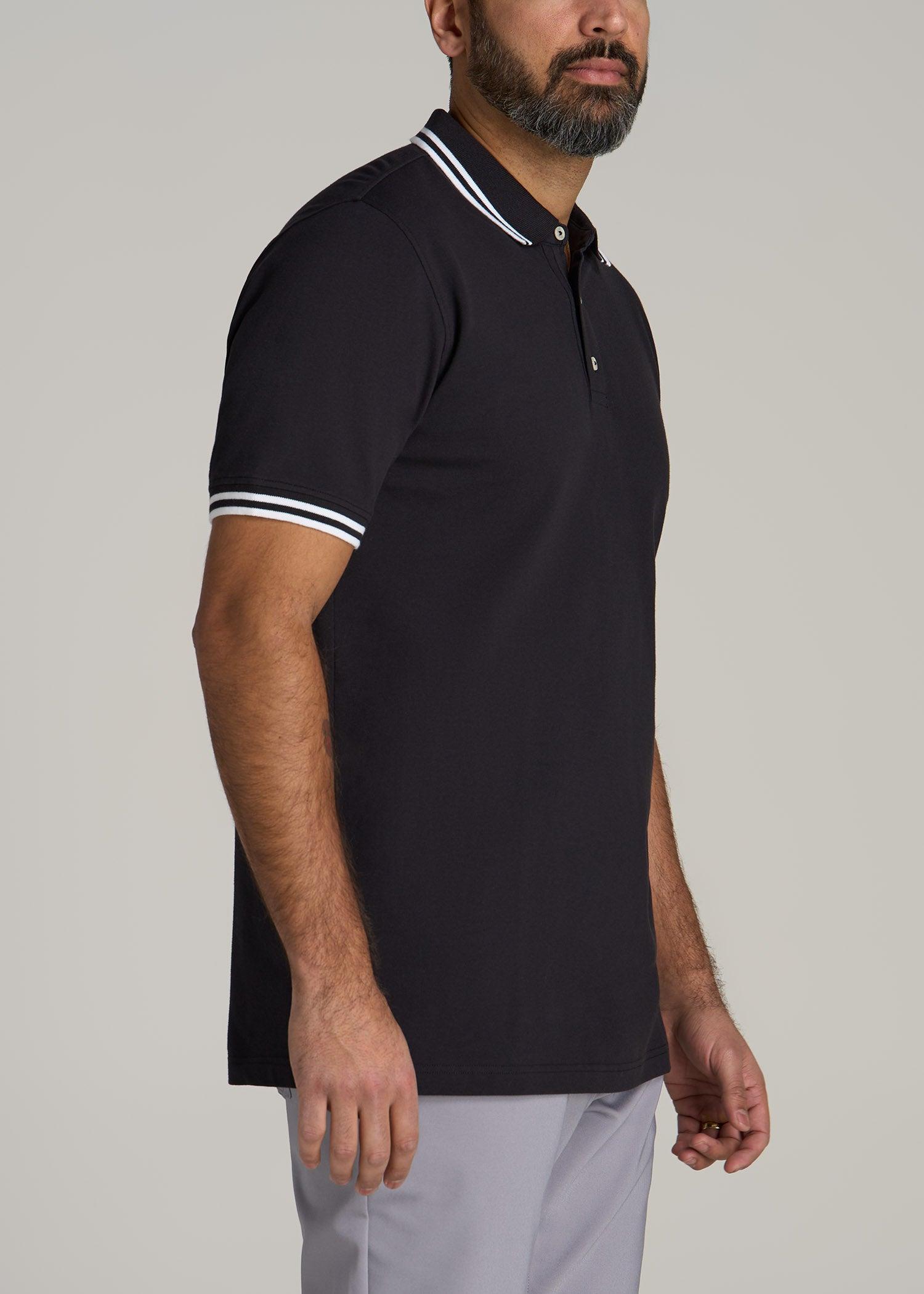 Contrast Tipped Polo Men's in Black Product Image