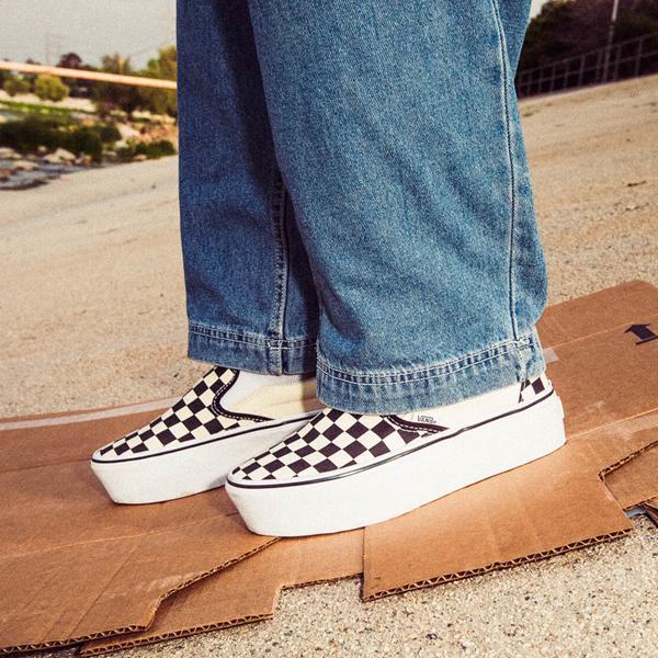 Vans UA Classic Slip-On Stackform Sneakers CheckerboardBlack/ White M 6/ W 7.5 Product Image