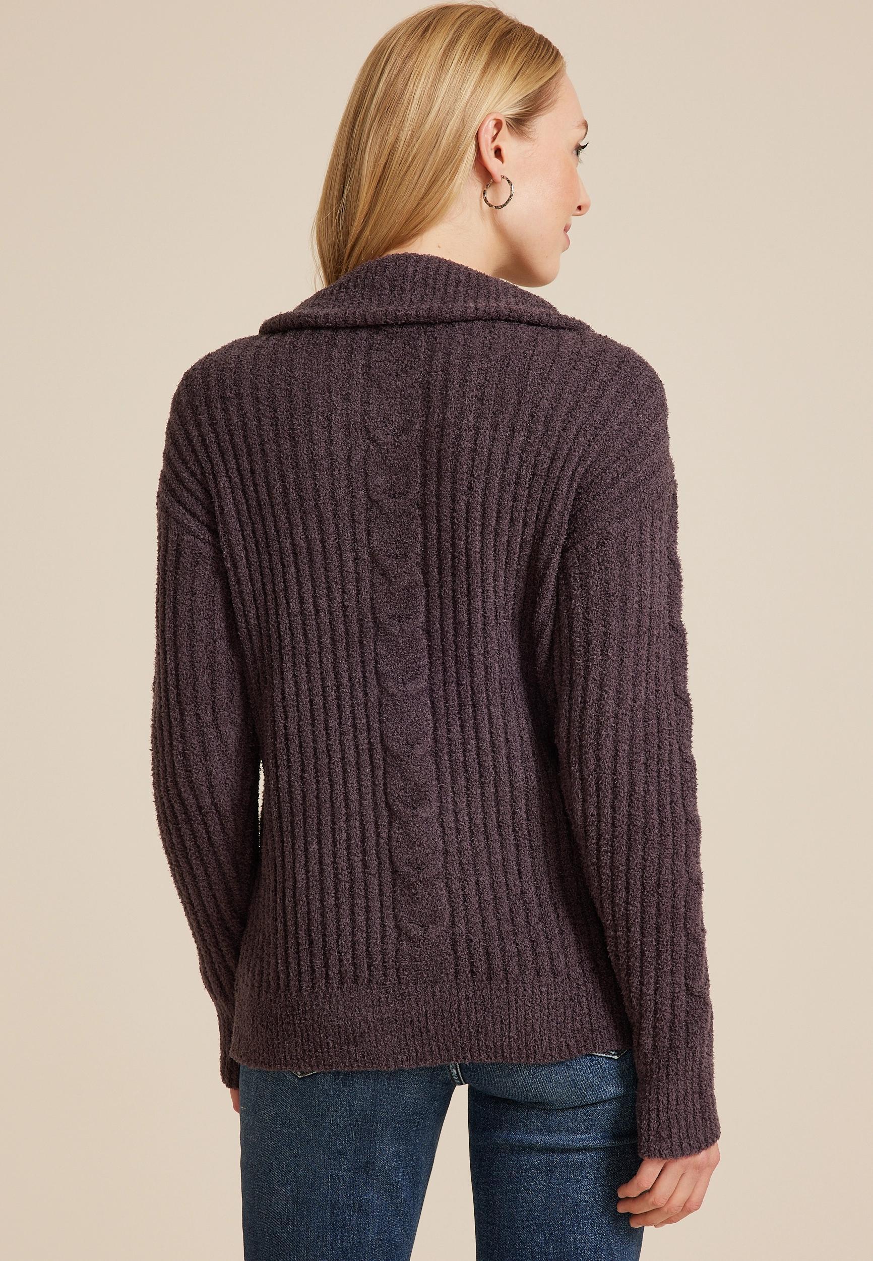 Teddy Quarter Zip Pullover Sweater Product Image