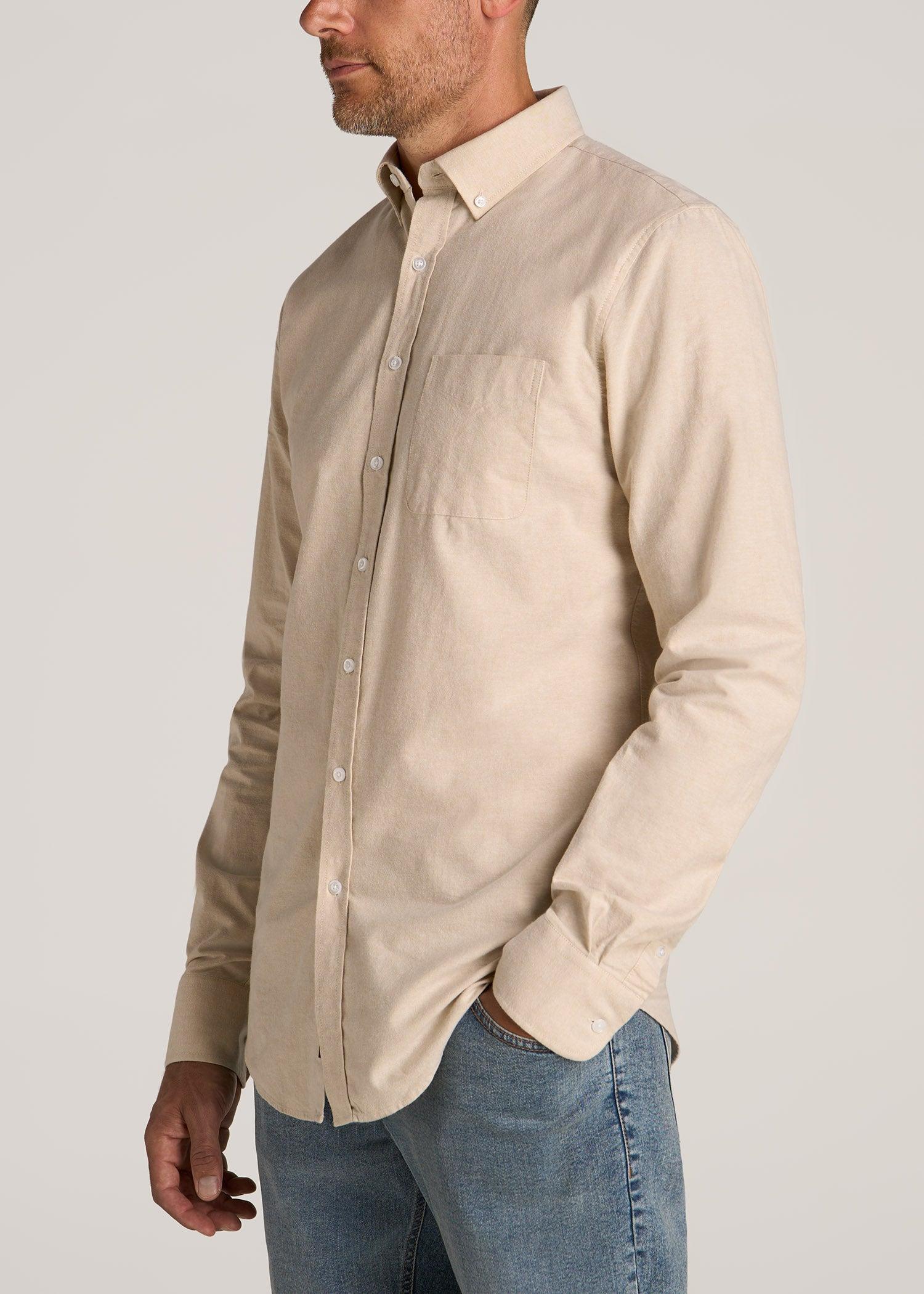 Washed Oxford Shirt for Tall Men in Sandstone Product Image