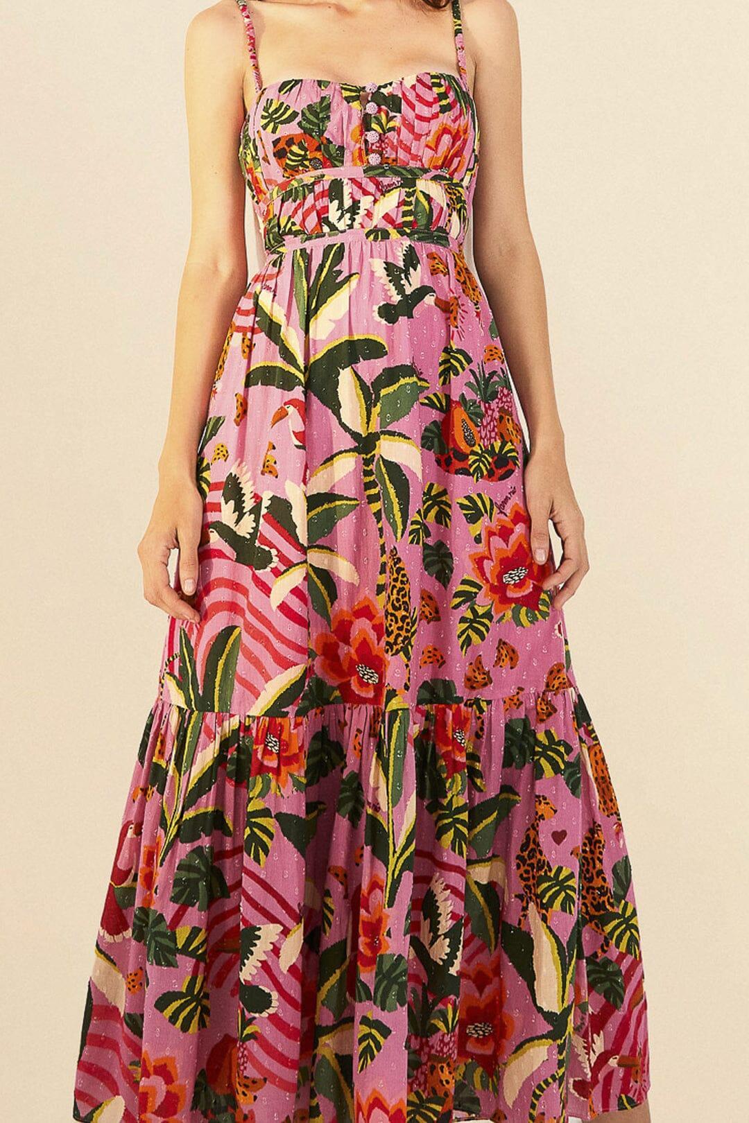 Pink Leopard Forest Midi Dress Product Image