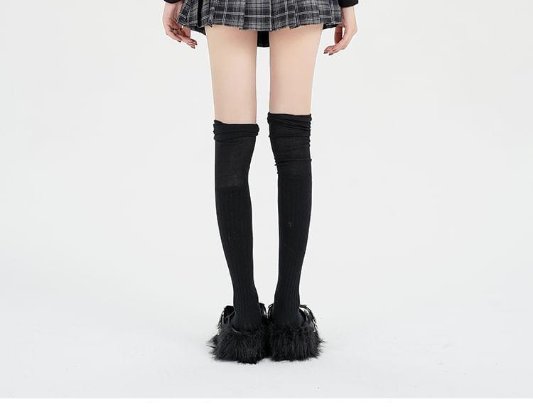 High Waist Plaid Pleated Mini A-Line Skirt Product Image