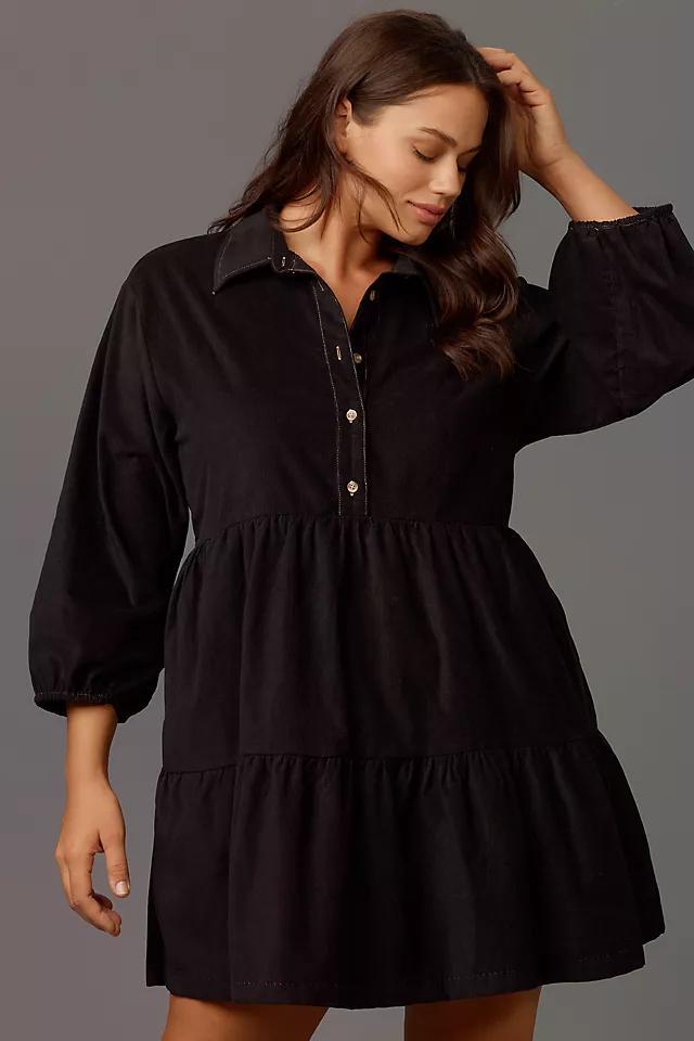 The Bettina Tiered Shirt Dress by Maeve: Mini Corduroy Edition Product Image