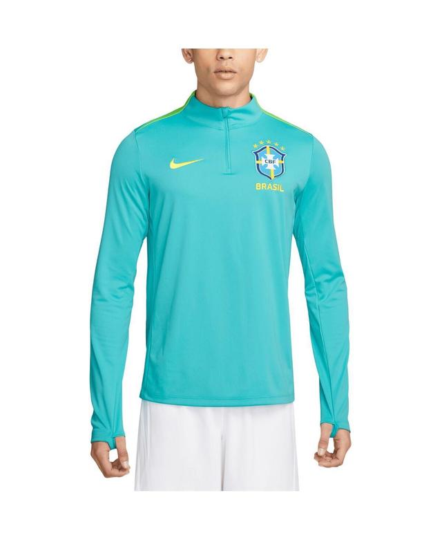 Nike Mens Blue Brazil National Team 2024 Academy Pro Drill Performance Quarter-Zip Pullover Top Product Image