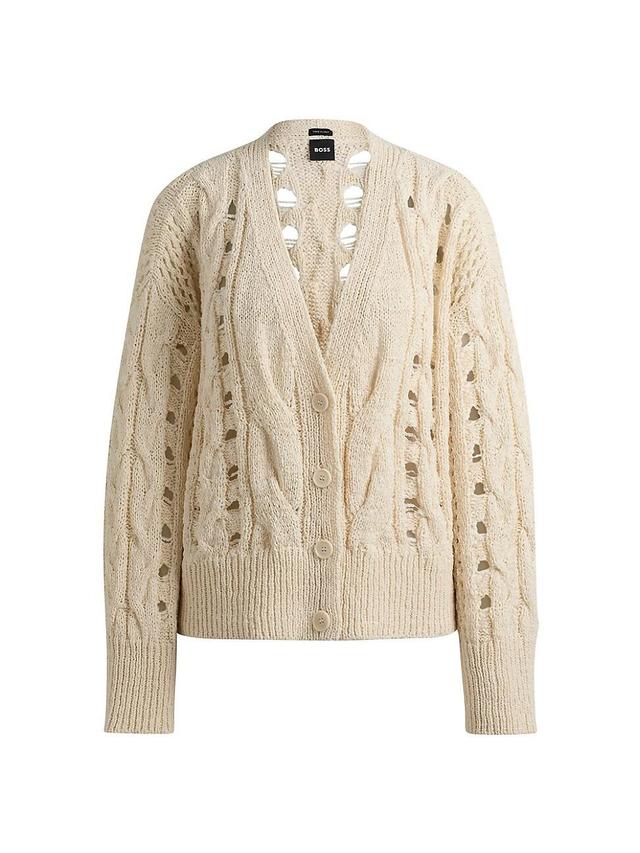 Womens Cable-Knit Cardigan Product Image