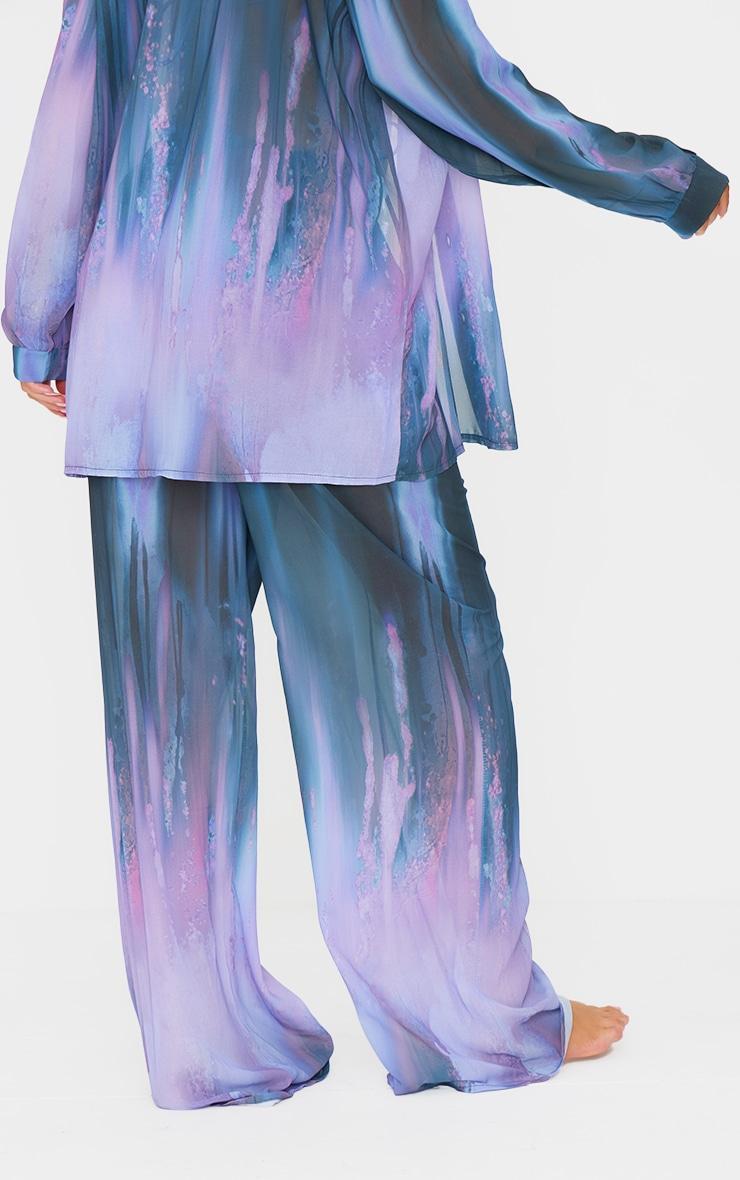 Purple Blur Tie Dye Print Beach Pants Product Image