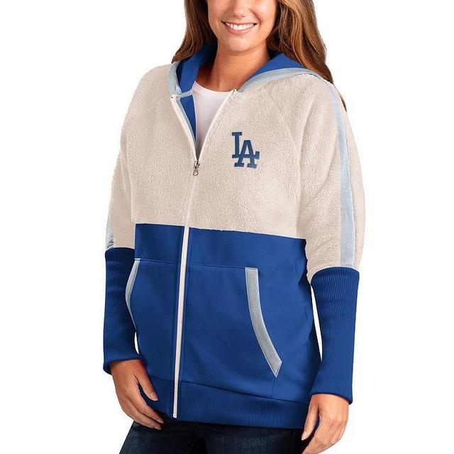 Womens G-iii 4Her by Carl Banks Oatmeal Los Angeles Dodgers Shuffle It Raglan Full-Zip Hoodie - Oatmeal Product Image