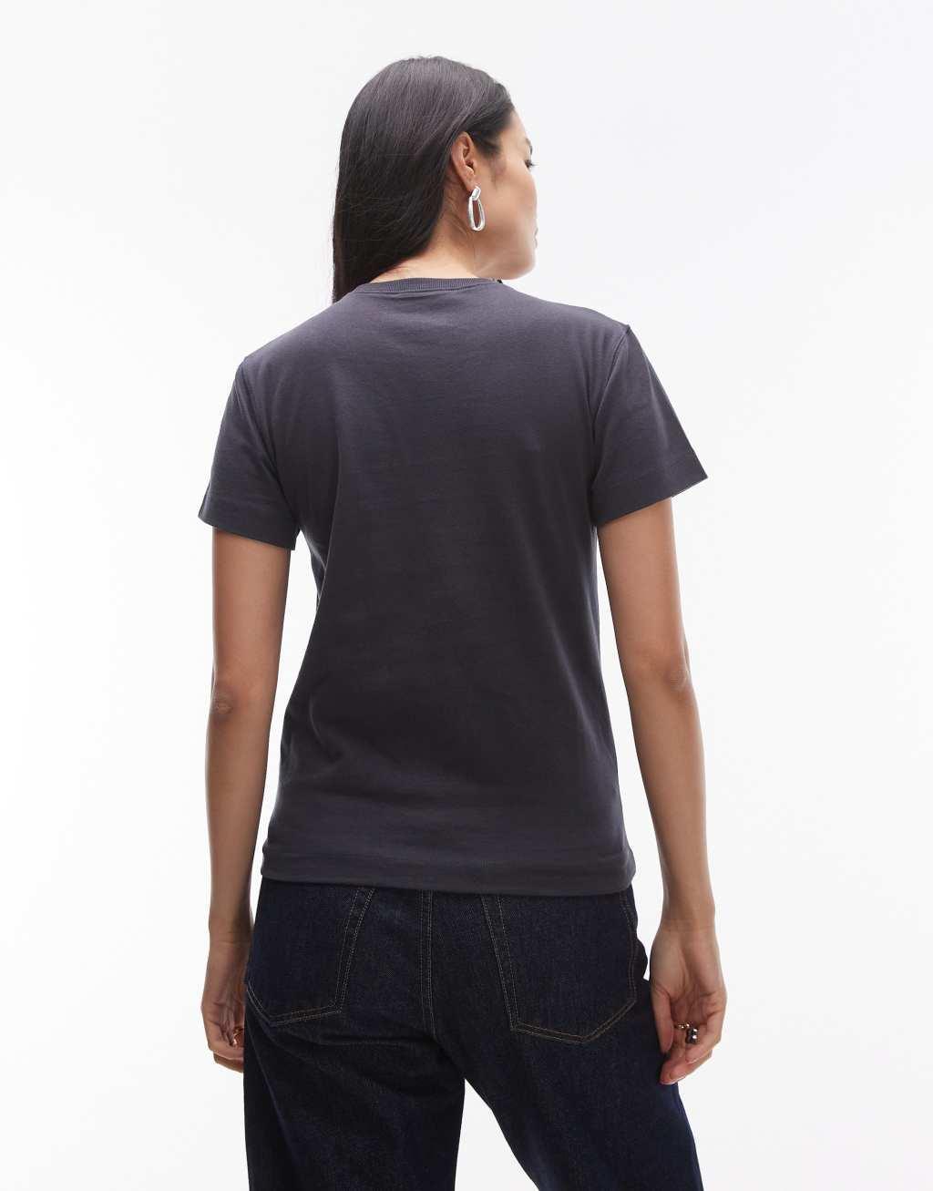 Topshop shrunken tee in slate Product Image