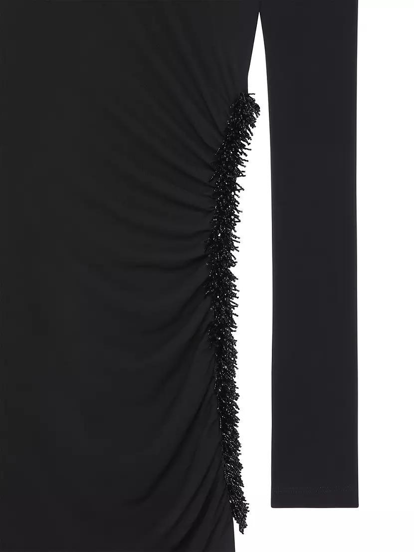 Draped Dress in Embroidered Jersey Product Image