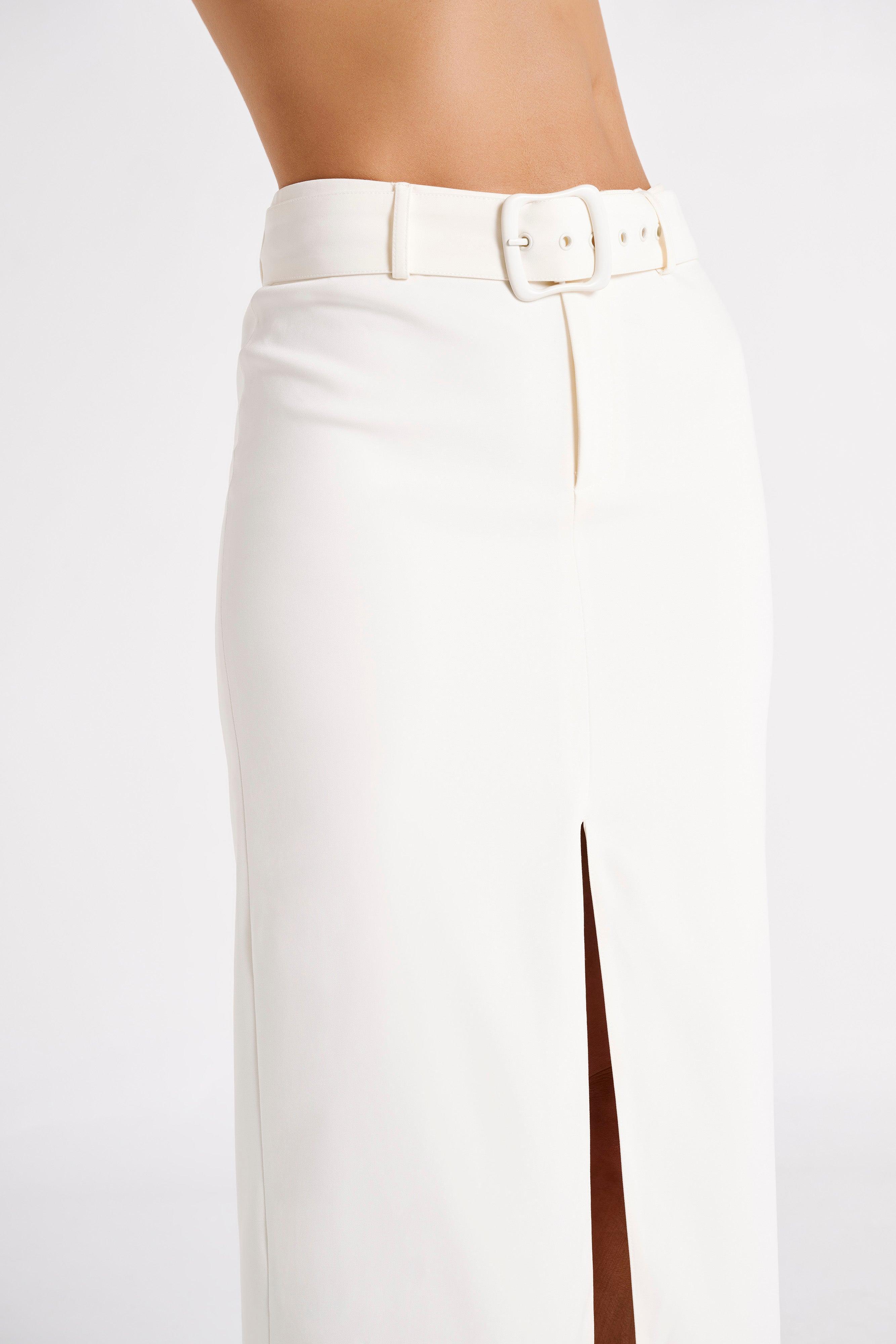 Daria Suiting Midi Skirt - Ivory Product Image