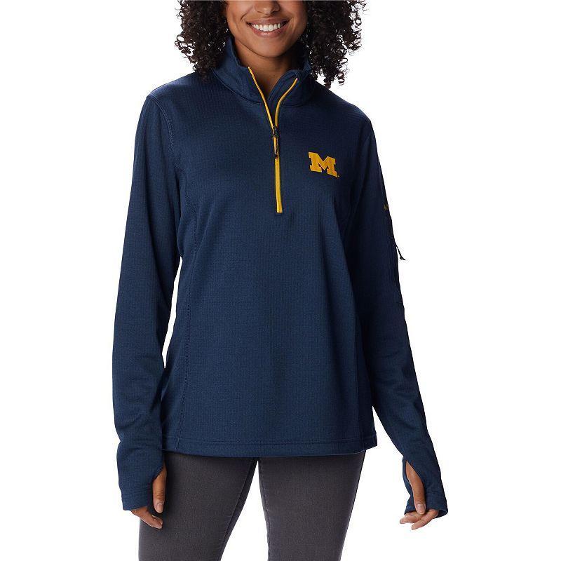 Womens Columbia Michigan Wolverines Park View Omni-Wick Half-Zip Top Blue Product Image