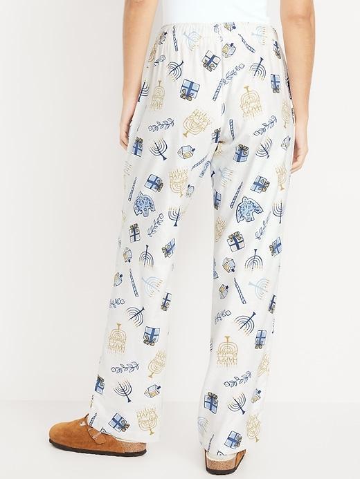 Mid-Rise Printed Flannel Pajama Pants Product Image