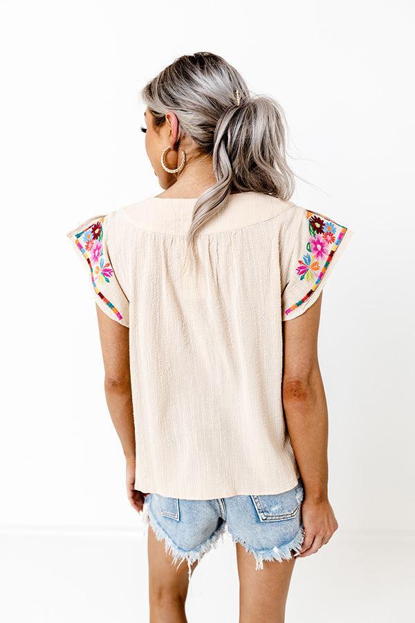 Off Into The Sunset Embroidered Shift Top Product Image