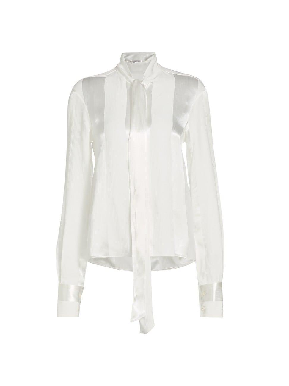 Womens Satin Tieneck Shirt Product Image