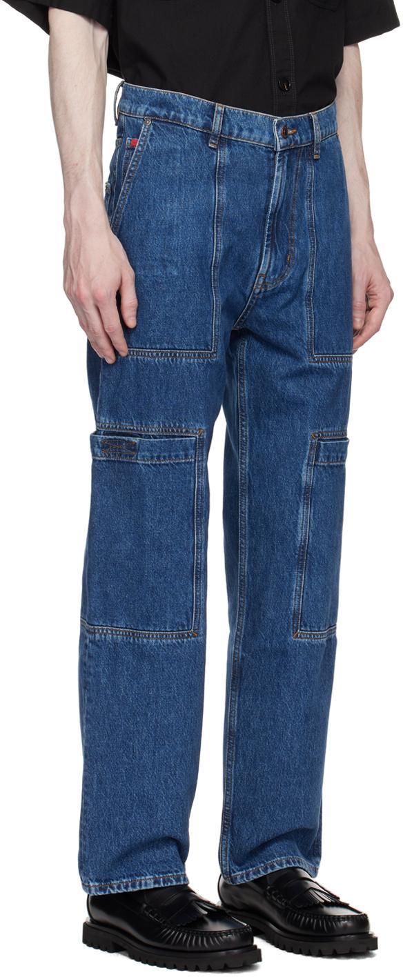 HUGO BOSS Tapered-fit Jeans In Blue Knitted Denim Product Image