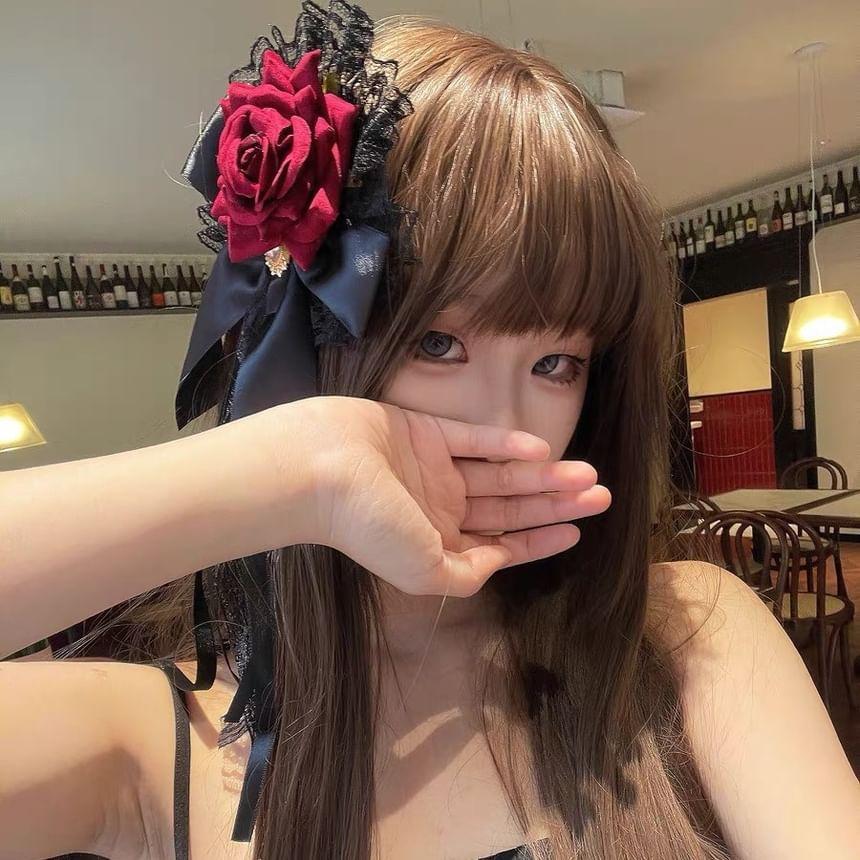 Rose Bow Lace Hair Clip Product Image