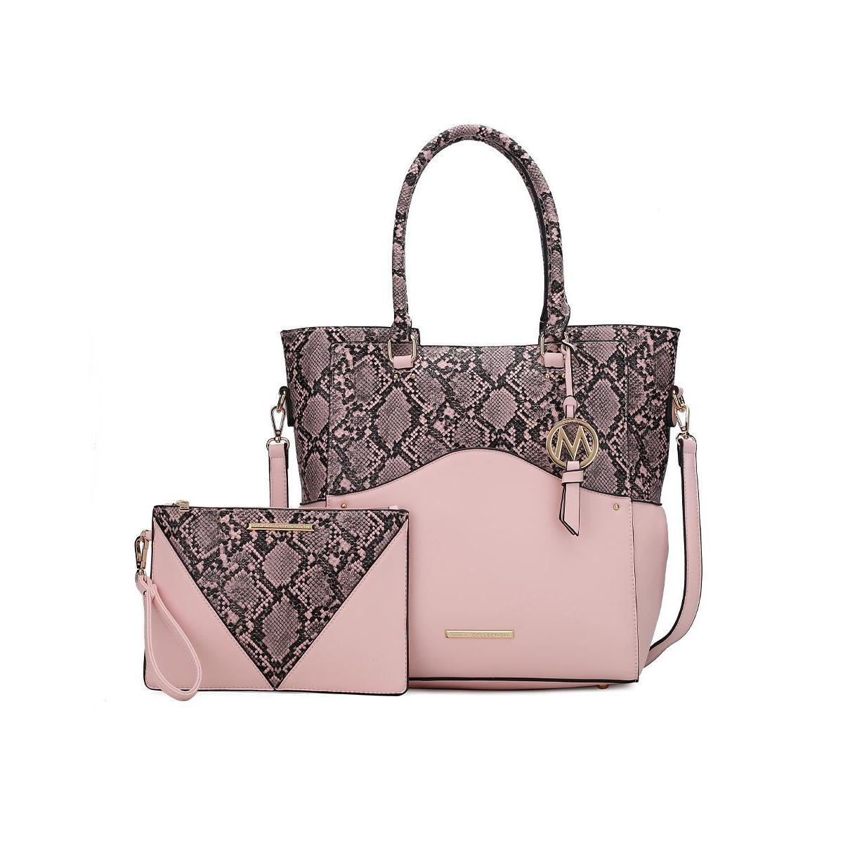 Mkf Collection Iris Snake Embossed Women s Tote Bag with matching Wristlet Pouch by Mia K Product Image