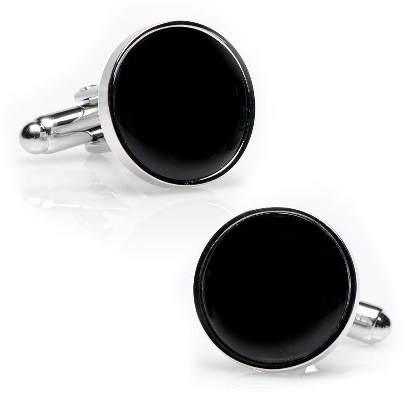 Gold and Onyx Cuff Links, Multicolor Product Image