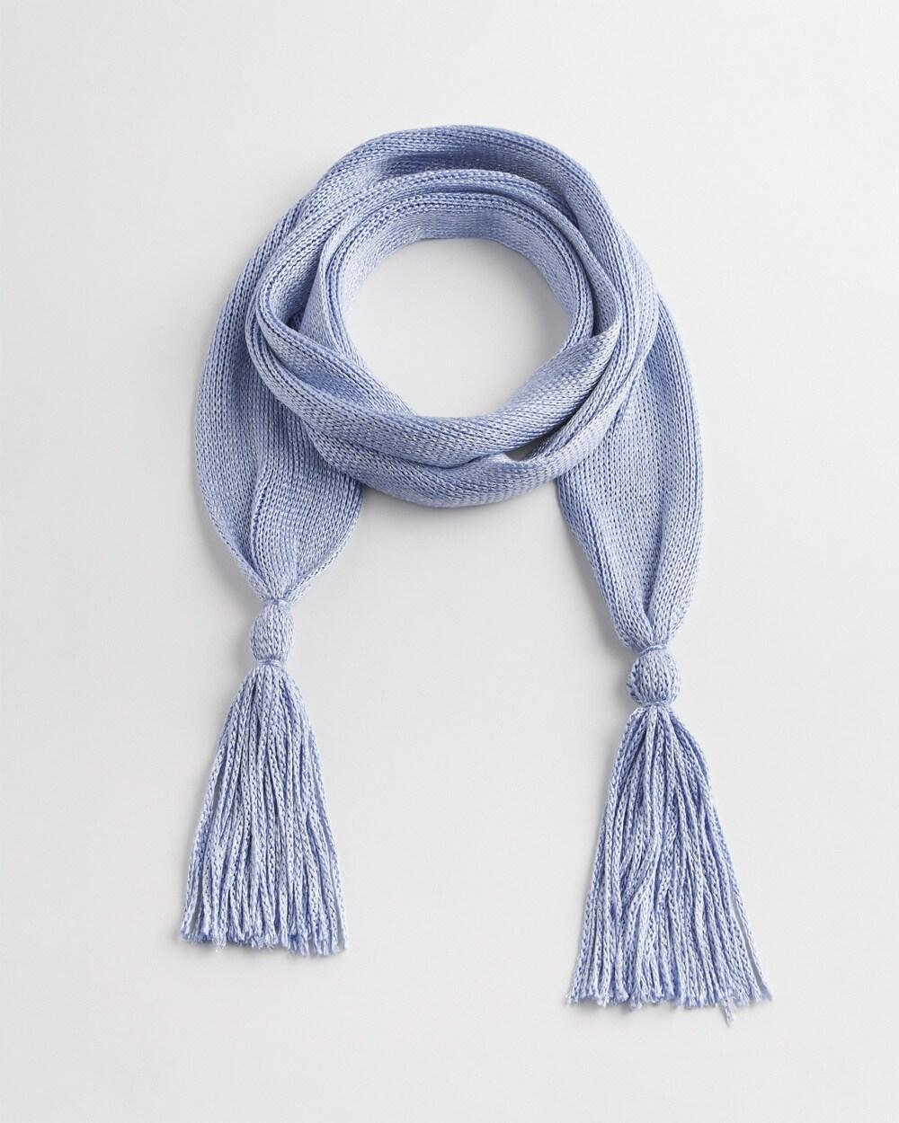 Metallic Knit Skinny Scarf Product Image