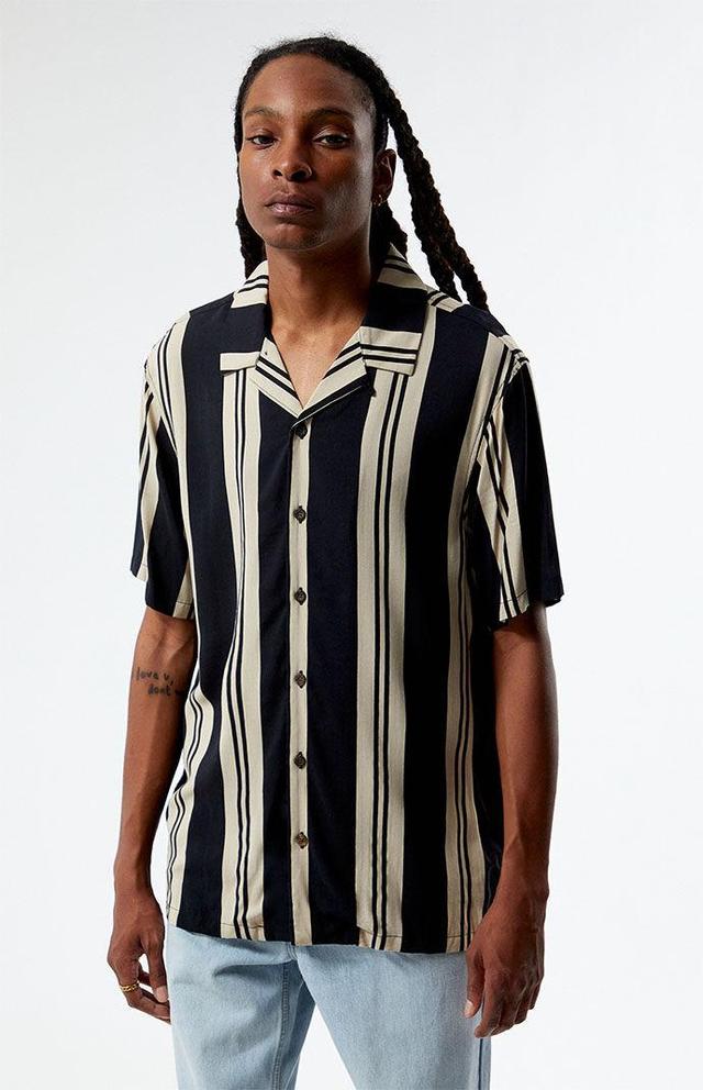 Men's Striped Camp Shirt - Product Image