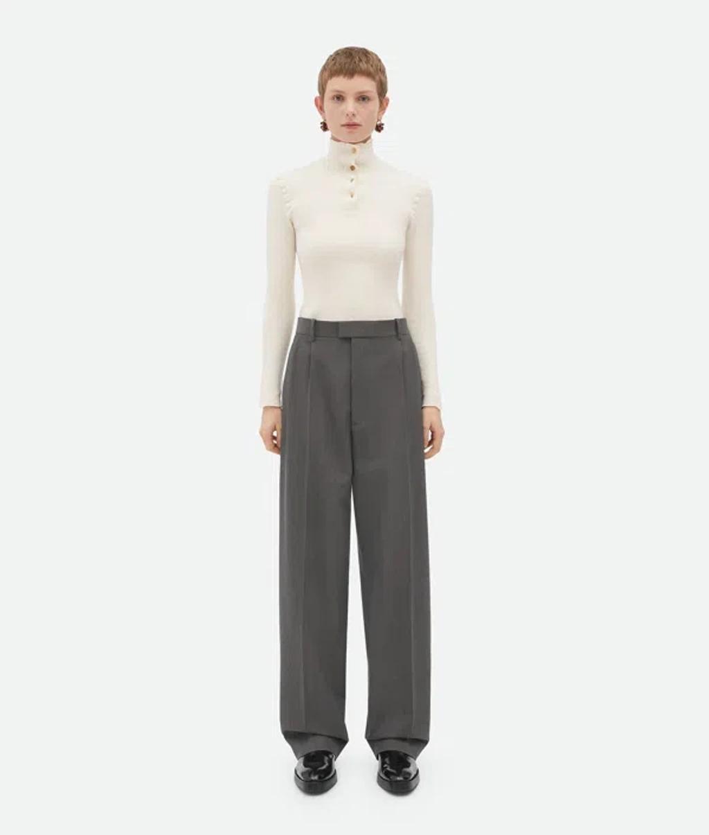 Women's Light Wool Trousers in Grey melange product image