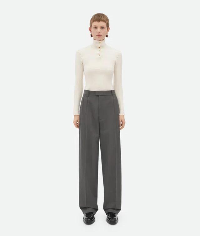 Light Wool Trousers In Gray Product Image