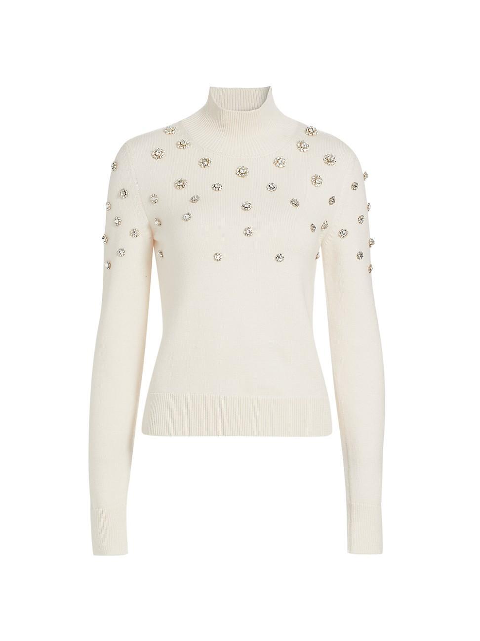 Womens Wool Crystal-Embellished Turtleneck Sweater Product Image