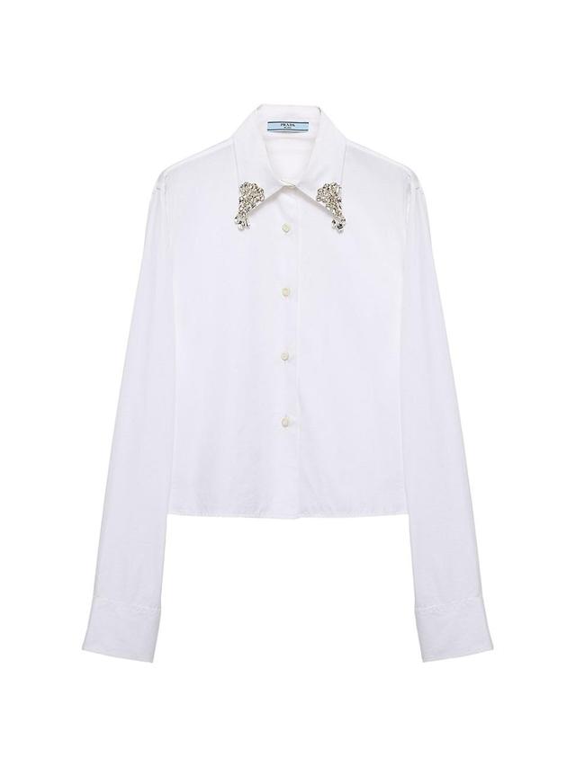 Womens Embroidered Poplin Shirt Product Image