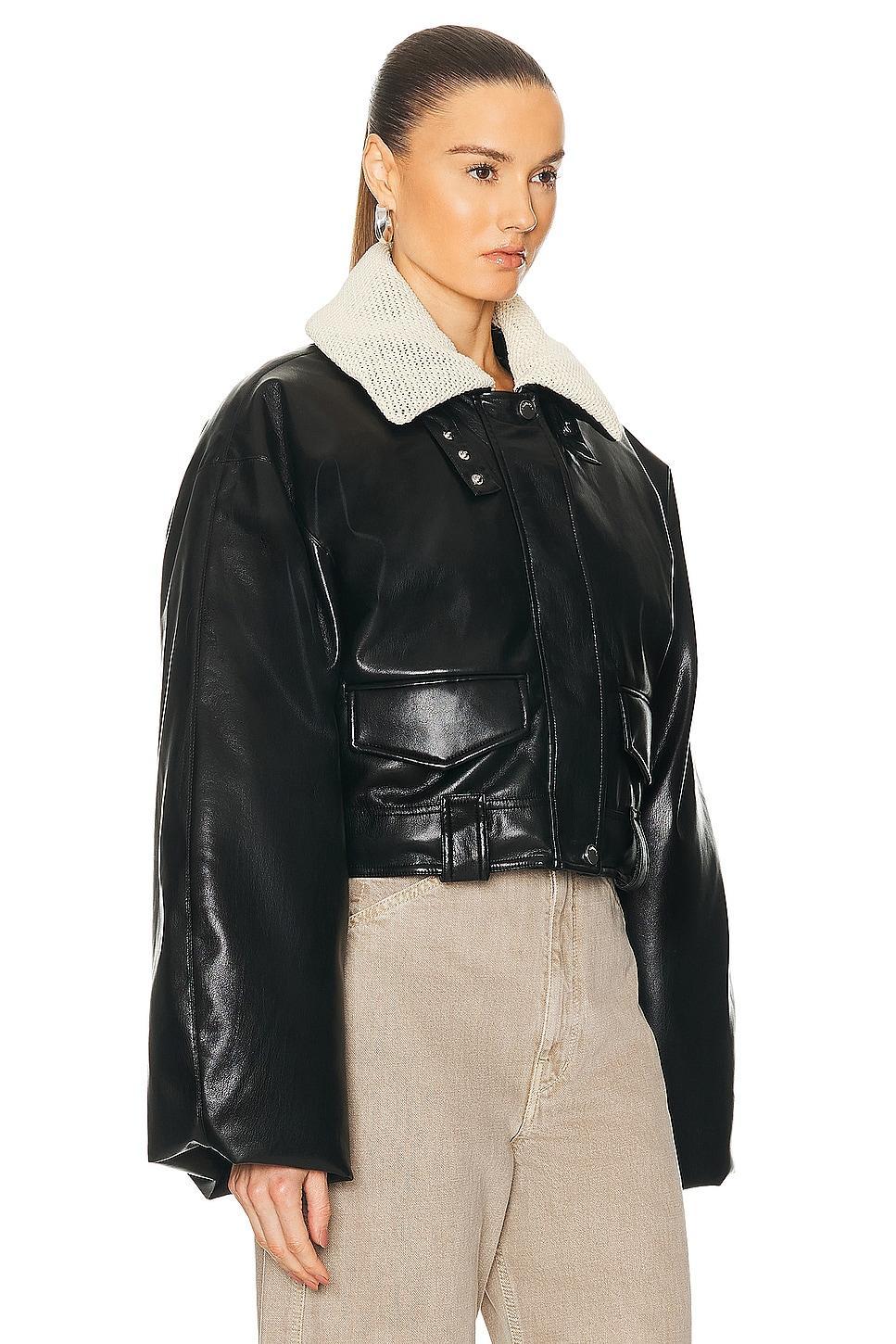 Nanushka Hollie Bomber Jacket in Black Product Image