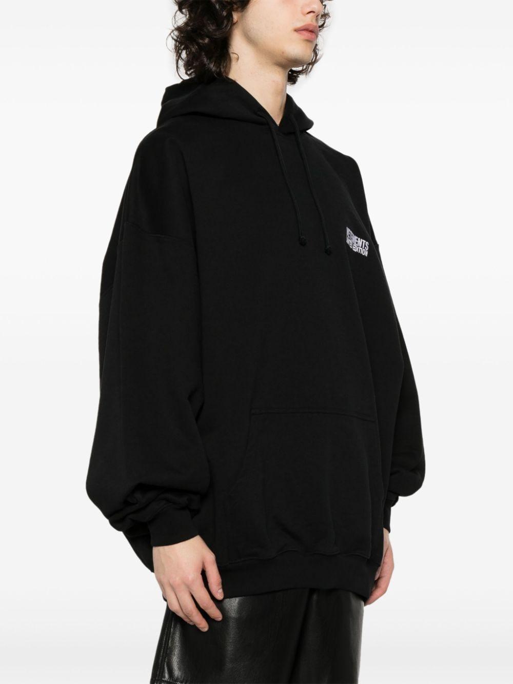 Logo Cotton Blend Hoodie In Black Product Image