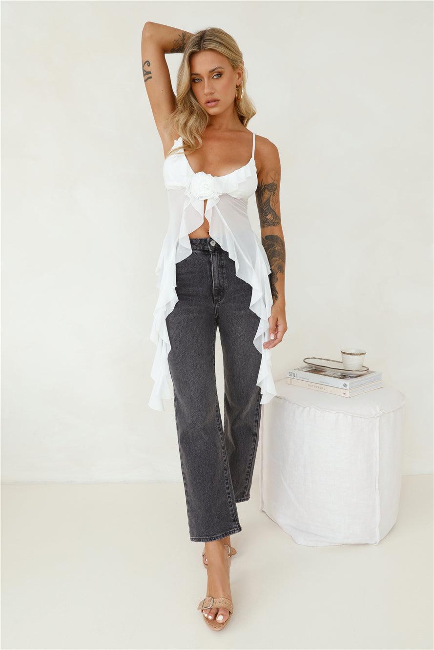 City Escape Mesh Top White Product Image