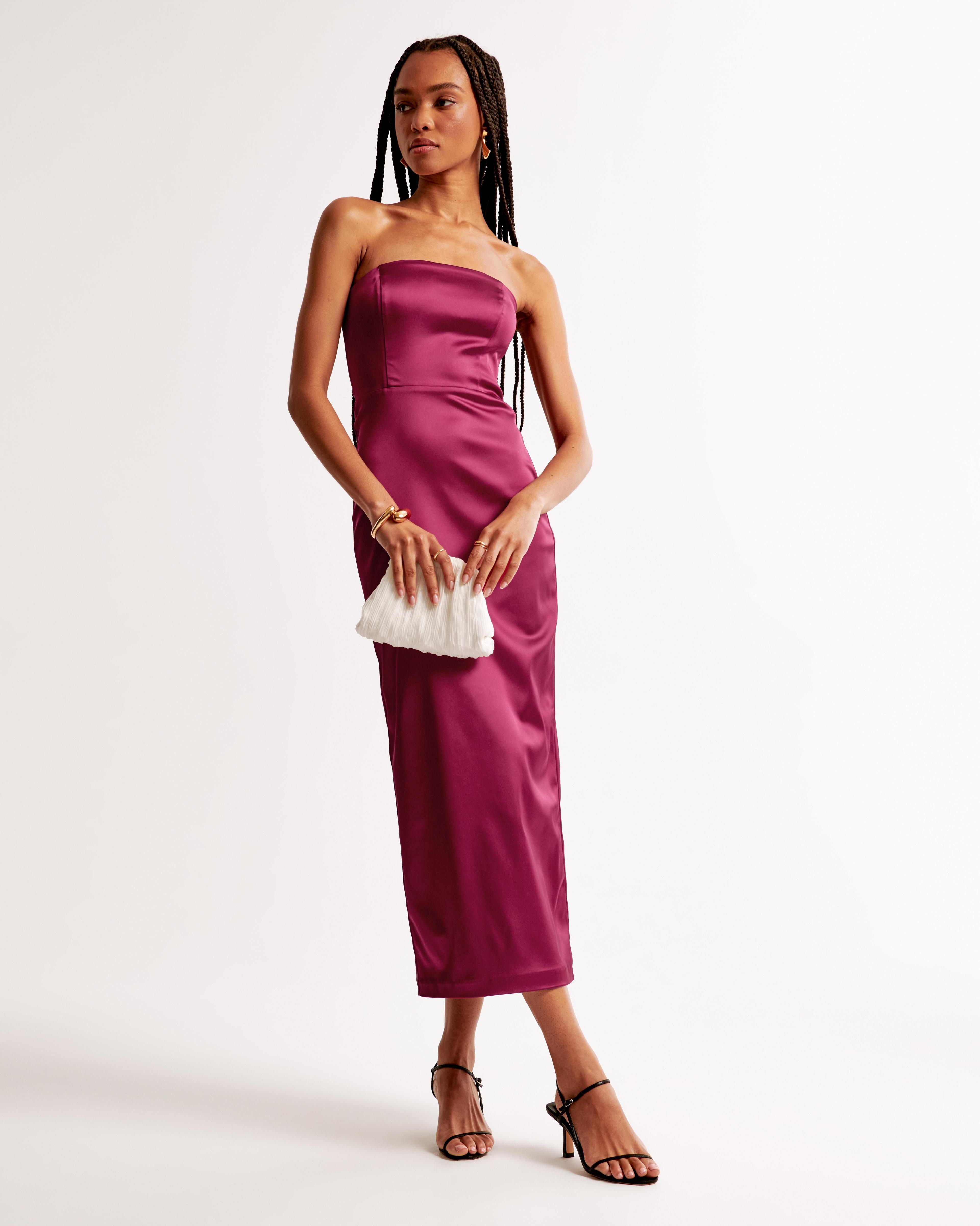 Strapless Satin Sculpt Maxi Dress Product Image