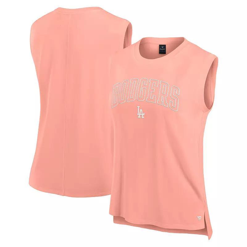 Womens Fanatics Signature Coral Los Angeles Dodgers Studio Gym Tank Top Product Image