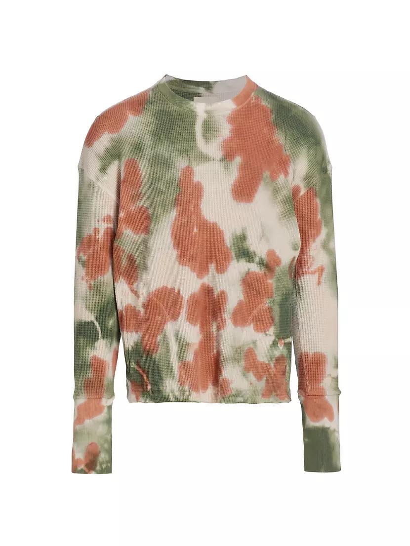 Tie-Dye Waffle-Knit Sweatshirt Product Image