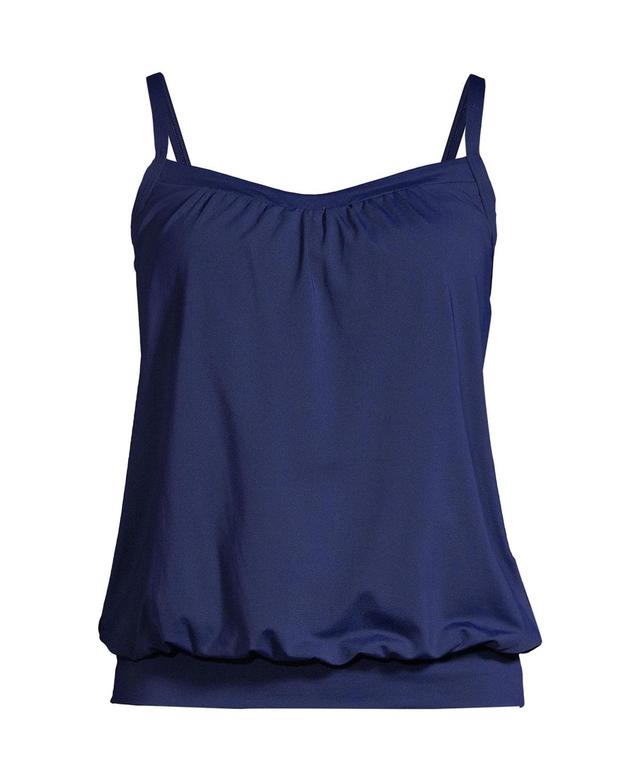 Lands End Womens Ddd-Cup Blouson Tummy Hiding Tankini Swimsuit Top Adjustable Straps Product Image